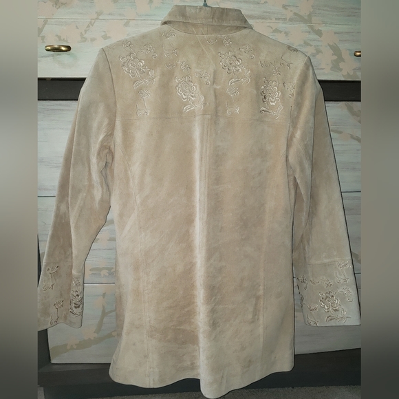 Embroidered Suede Jacket, Sz XS - Picture 3 of 4
